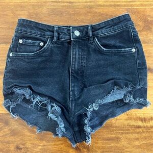 Zara Black denim jean shorts perfect condition size 6